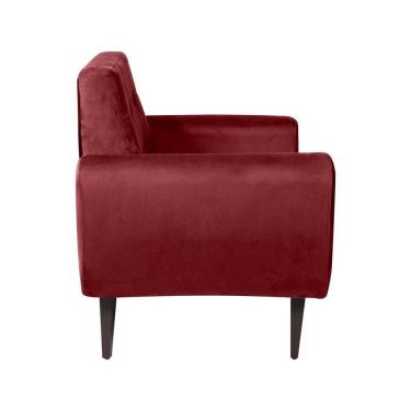 Imagem de Poltrona Para Descanço Com Pés De Madeira Livia Matrix Veludo Vinho