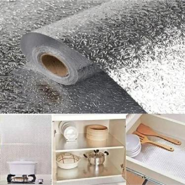 Imagem de 6 Papel Alumínio Adesivo Metalizado Cozinha 2m x 40cm - Ami