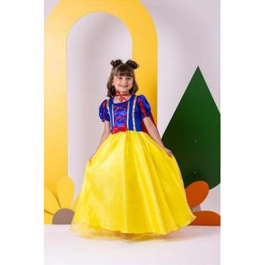 Imagem de Fantasia Princesa Belli Branca de Neve - Vestido Infantil, Amarelo, 4
