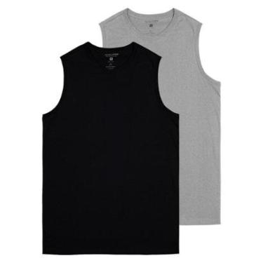 Imagem de Kit com 2 Camisetas Masculina Regata Malwee 1000004421 Azul Marinho-Masculino