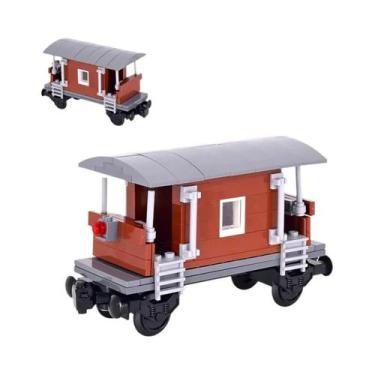 Imagem de Blocos De Montar DIY Para Crianças: Base De Trem Técnico Com Carroças 