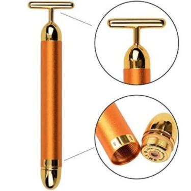 Imagem de massageador facial Eletrico Gold 24 K Harmonização Antirugas - sem  ma