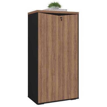 Imagem de Armário Escritório Com Chave 2 Portas Corp A06 Nogal-preto - Mpozenato