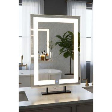Imagem de Espelho Retangular 70x50 Iluminado Led Touch Bancada Simples - Ornato 