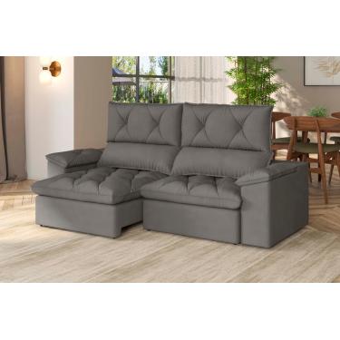 Imagem de Sofá 3 Lugares Luizzi Atenas Retrátil Reclinável Veludo 210cm