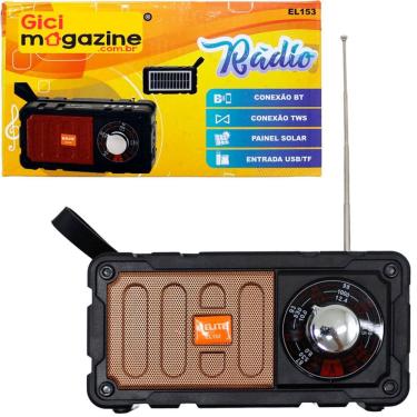 Imagem de Caixa De Som Rádio Solar Lanterna Recarregável Usb Bluetooth