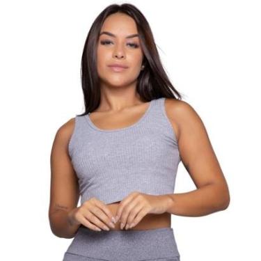 Imagem de Cropped Regata Canelado Bella Fiore Sem Mangas Verão Blogueira Moda Casual Feminina-Feminino
