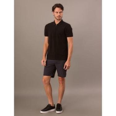 Imagem de Polo Manga Curta Calvin Klein Masculino Slim Meio Zíper - Preto-Masculino