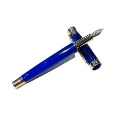 Imagem de Caneta-tinteiro De Resina Acrílica Azul, Irídio, 0,38 Mm, Acabamento E