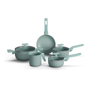 Imagem de Conjunto De Panelas Sartin Aquamint 5 Peças Cerâmica Mimo Style