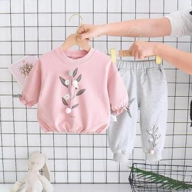 Imagem de Conjunto de Roupas Casual para Bebê Menina - Primavera/Outono, 3 tonel