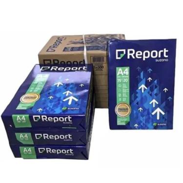Imagem de KIT 5 Resmas de 500 Folhas Papel Sulfite Report A4 210x297 75gr SUZANO