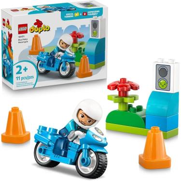 Imagem de Blocos de Montar - Motocicleta da Policia Azul - M BRINQ