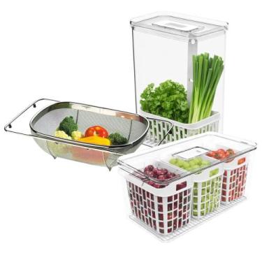 Imagem de Jogo Escorredor de Fruta com Dois Cestos Organizadores - Brinox