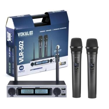 Imagem de Microfone Sem Fio Recarregável Vokal Vlr502 Dinâmico c/ Case - Fornece