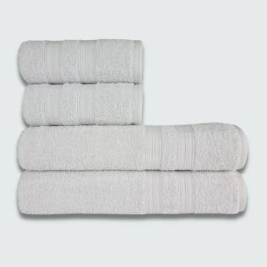 Imagem de Jogo De Toalha 4 Pçs Gigante Felpuda Itália Soft 100% Algodão Branco