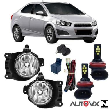 Imagem de Kit milha chevrolet sonic 2013 14 15 2016 super branca led - BIBAS