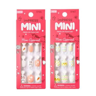 Imagem de Kit Unha Postiça imPress Mini Infantil EGGcelent Day + Easter Bunny - 