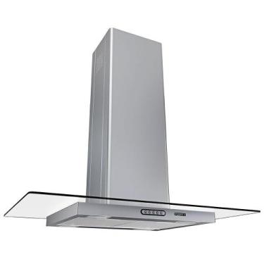 Imagem de Coifa Ilha 90cm Vidro Reto Fogatti Inox, 110V