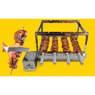Imagem de Gira Grill 4 espeto para churrasqueira pré moldada - infinity grill