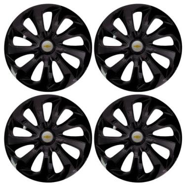 Imagem de Jogo Calota Velox 14 Black Piano Onix 2013 2016 2020 - Garagem Online 
