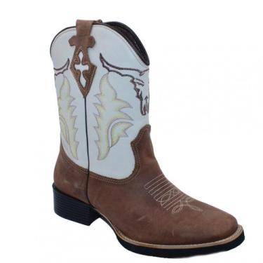 Imagem de Bota Texana Passo Livre Masculina, Crazy cafe marfim, 40
