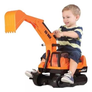 Imagem de Trator Escavadeira Gigante Infantil Giant Escavator Roma Laranja