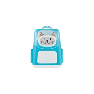 Imagem de Apontador Duplo com Borracha e Depósito Mochila TRIS, Azul