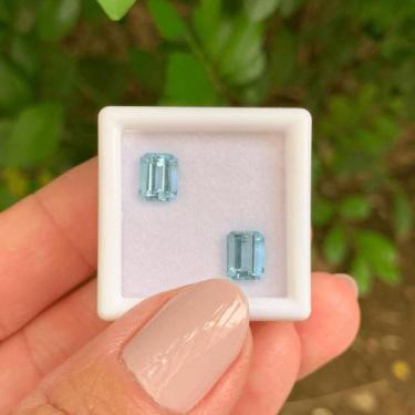Imagem de Água Marinha Azul Baguete Par 2,14ct - ENE2ESE