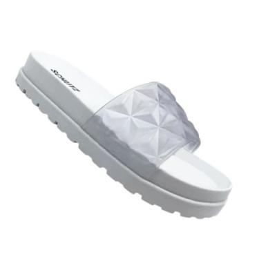 Imagem de Chinelo Slide Branco e Transparente - SCHUTZ - Casual 37, Branco, 37