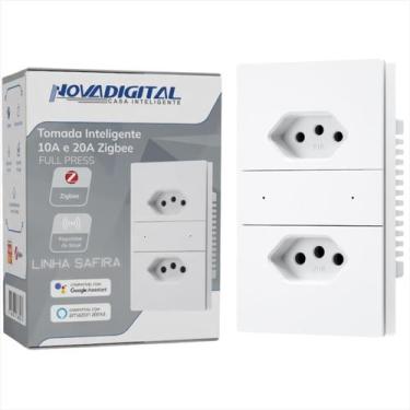 Imagem de Tomada Dupla NovaDigital Safira Tomada 20A e 10A 4x2 Zigbee Branca