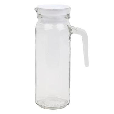 Imagem de Jarra De Vidro 1 Litro Com Tampa Para Porta De Geladeira Slim Suco Águ