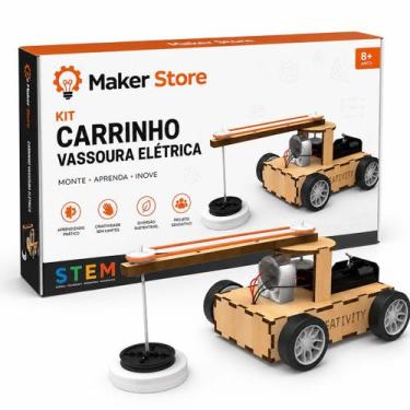 Imagem de Kit de Robótica Carrinho Vassoura Elétrica em MDF - Maker Store