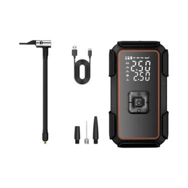 Imagem de Compressor De Ar Elétrico Portátil Sem Fio Preto Com Display Digital P