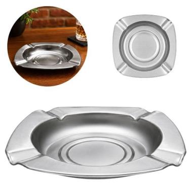 Imagem de 24 Cinzeiros Aço Inoxidável Premium 11,5cm Resistente - New Goods