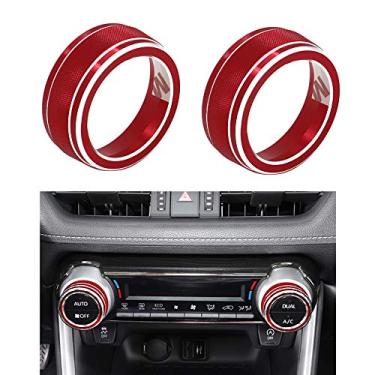 Imagem de Anel de acabamento de tampa de ar condicionado AC Thor-Ind Center Console para Toyota RAV4 2019 2020 (vermelho)