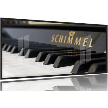 Imagem de Quadro Piano Música decorativo 130x60 Moldura Preta 2x2