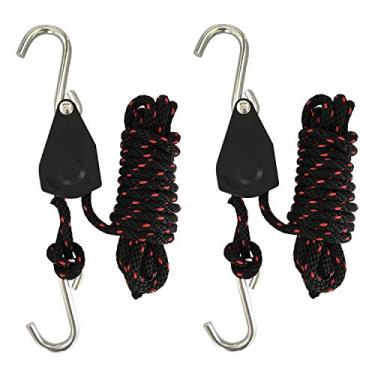 Imagem de Amarrações de corda Codinter, 1,27 cm X 3 metros. Catraca de trava de corda resistente ajustável para caiaque canoa (pacote com 2)