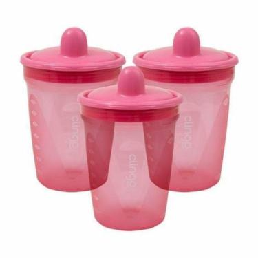 Imagem de Kit 3 Copos de Transição Menina e Menino Clingo