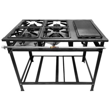 Imagem de Fogão Industrial 4 Bocas P7 com Chapa Bifeteira Alta Pressão Metalfour