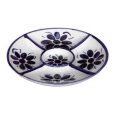 Imagem de Petisqueira Em Porcelana Pintado A Mão Na Cor Azul E Branco - Porcelan