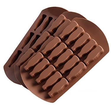 Imagem de 3 peças de molde de goma, 15 buracos em forma de garrafa de cola bolo de silicone marrom goma doce chocolate geleia sorvete molde de cubo pudim artesanal para festa infantil sobremesa café padaria sobremesa sobremesa artesanal