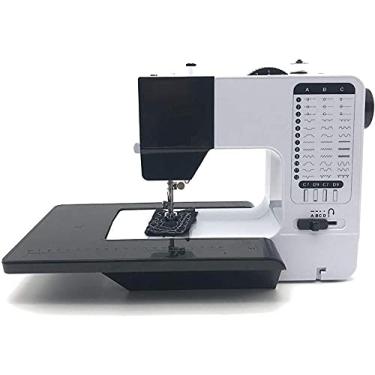 Imagem de Máquina de costura elétrica multifuncional máquina de costura doméstica máquina de costura para iniciantes tamanho pequeno velocidade multifuncional pode reduzir o ruído costuras de costura 12 tipos de capas de mesas largas feitas à mão DI