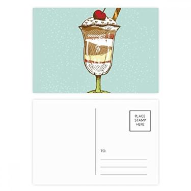 Imagem de Conjunto de cartão postal de cereja chocolate lata de sorvete cartão de agradecimento de aniversário