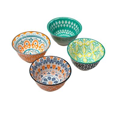 Imagem de Conjunto de Mini Bowls em Cerâmica 4 Peças Estampados