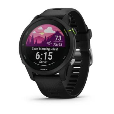 Imagem de Relógio Smartwatch e Monitor Cardíaco de Pulso e gps Garmin Forerunner 255 Music - Preto