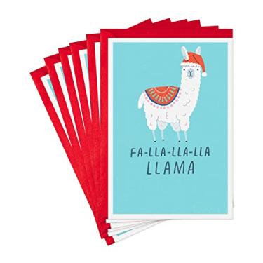 Imagem de Hallmark Pacote de cartões de Natal engraçados, lhama (6 cartões de Natal com envelopes)
