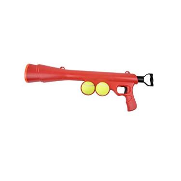 Imagem de Bestgift Brinquedo para animais de estimação IQ Treat Playtime Dog Gone Tennis Ball Blaster Vermelho 63,5 x 10,1 x 20,1 cm