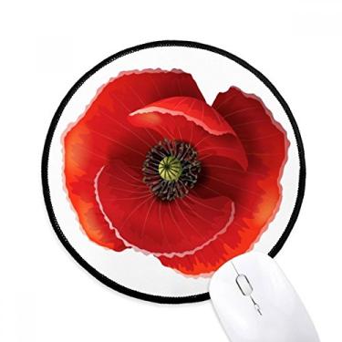 Imagem de Mouse pad de milho grande com pintura de flor vermelha para escritório e computador