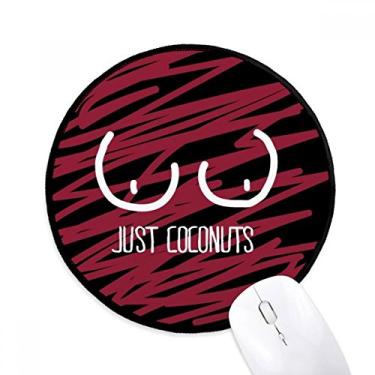 Imagem de Mouse pad Just Coconuts divertido desenho vermelho rosa tapete para escritório para computador